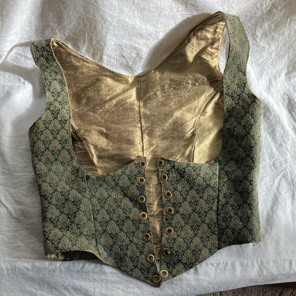 Renn Faire Bodice Corset Top Pirate Costume Medieval Fancy Dress Party Bustier